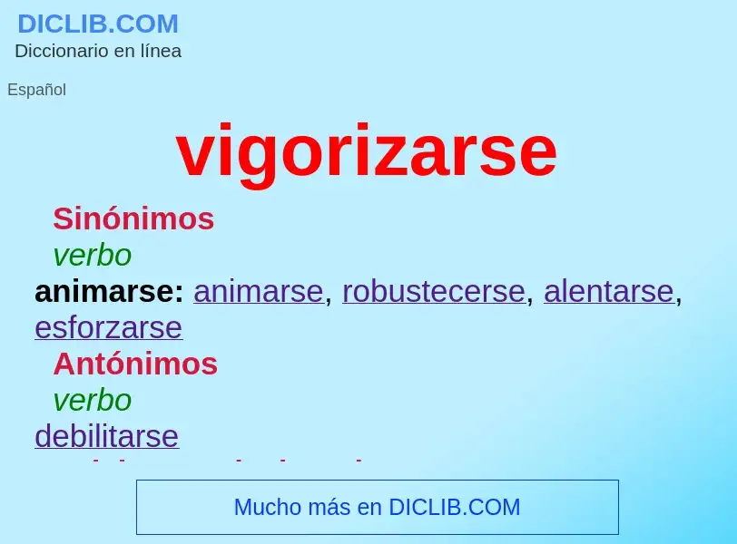 What is vigorizarse - definition