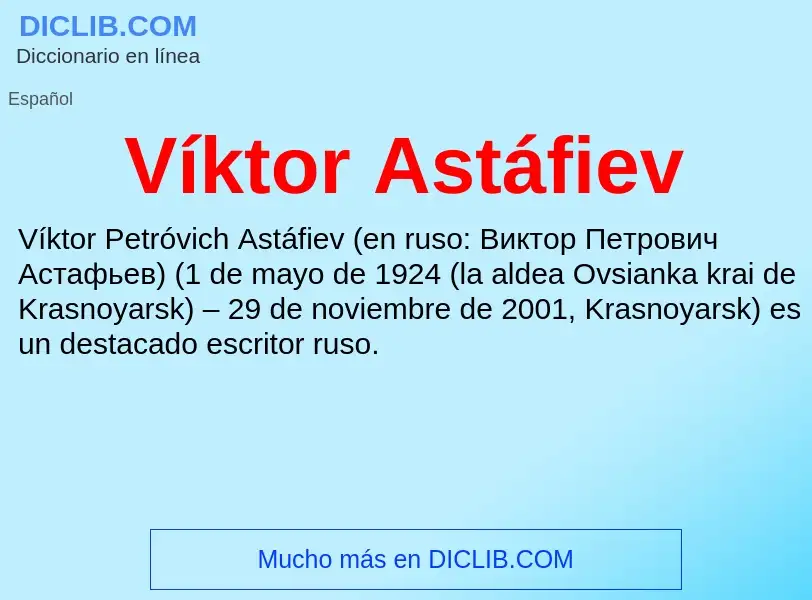 What is Víktor Astáfiev - definition