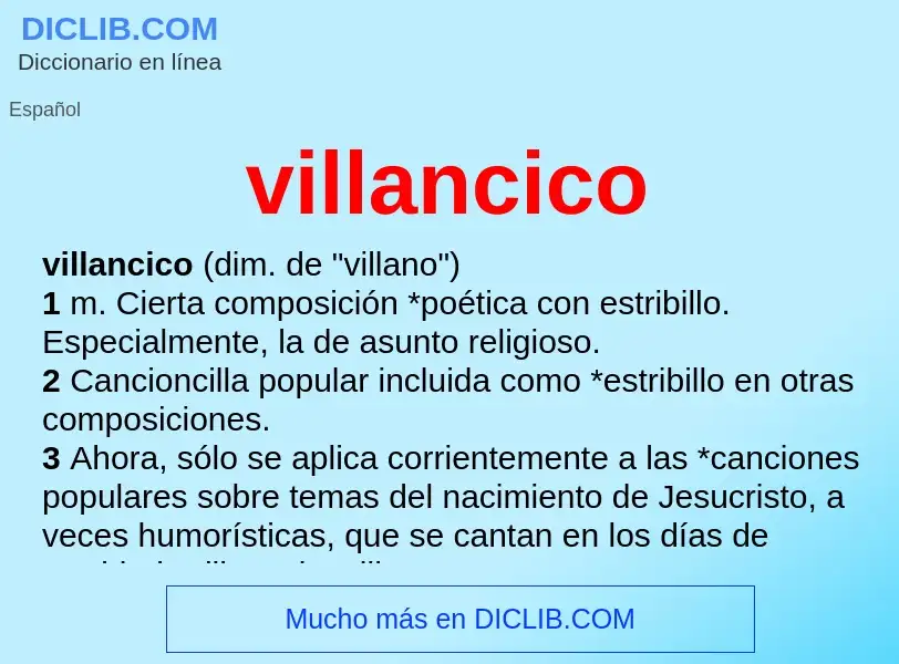 What is villancico - definition