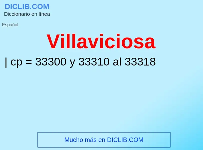 ¿Qué es Villaviciosa? - significado y definición