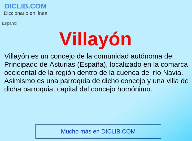 ¿Qué es Villayón? - significado y definición