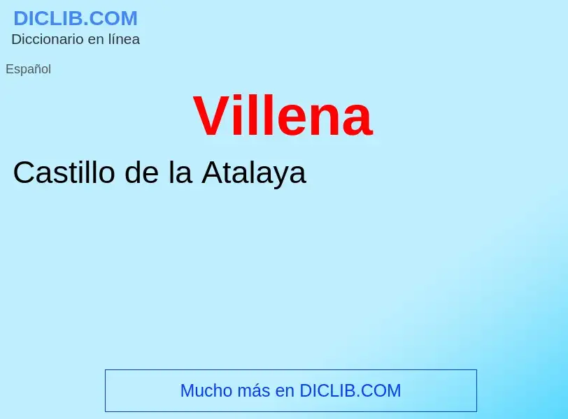 ¿Qué es Villena? - significado y definición