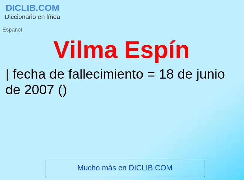 O que é Vilma Espín - definição, significado, conceito