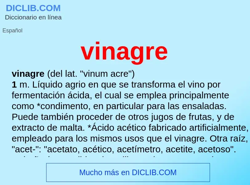 What is vinagre - definition