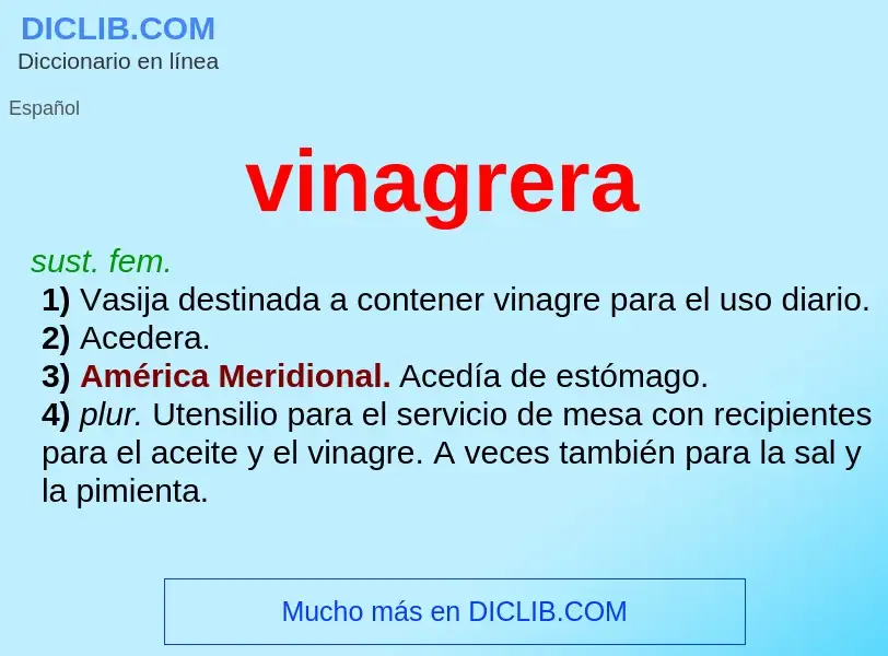 ¿Qué es vinagrera? - significado y definición