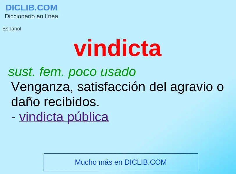 ¿Qué es vindicta? - significado y definición