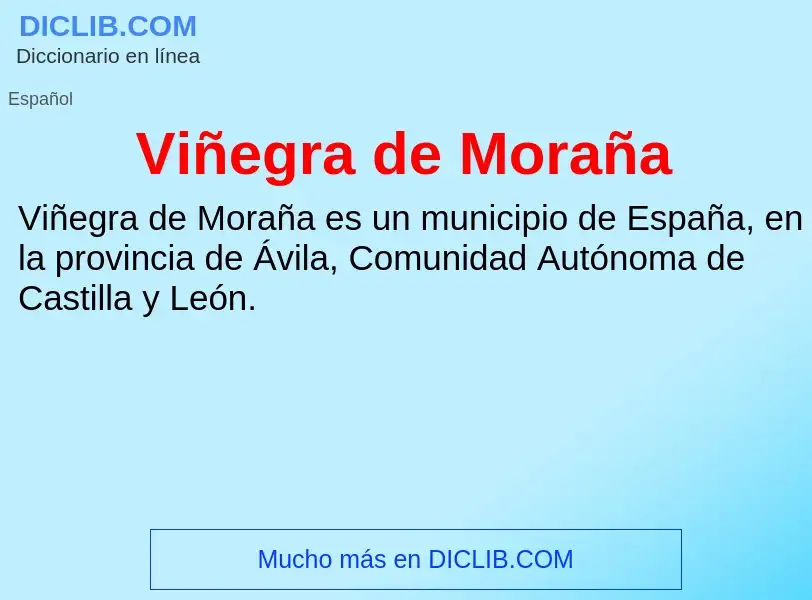 Wat is Viñegra de Moraña - definition