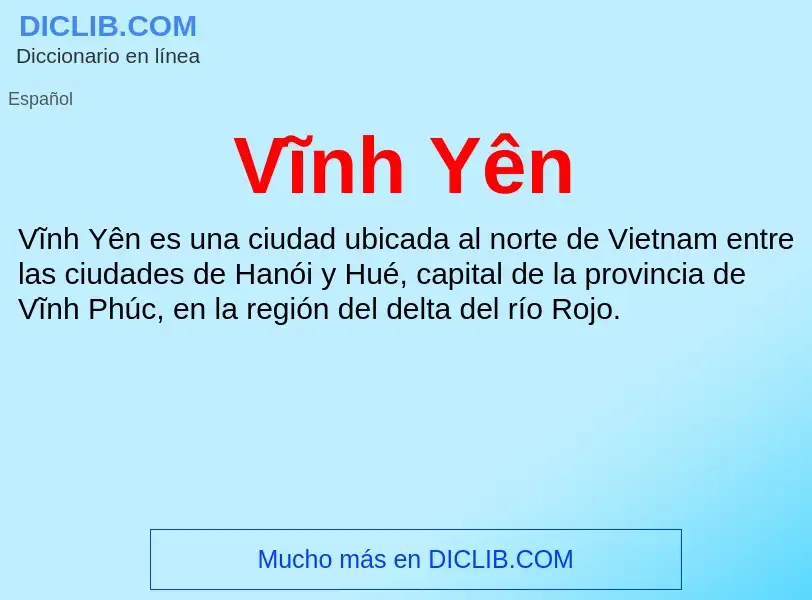 What is Vĩnh Yên - meaning and definition