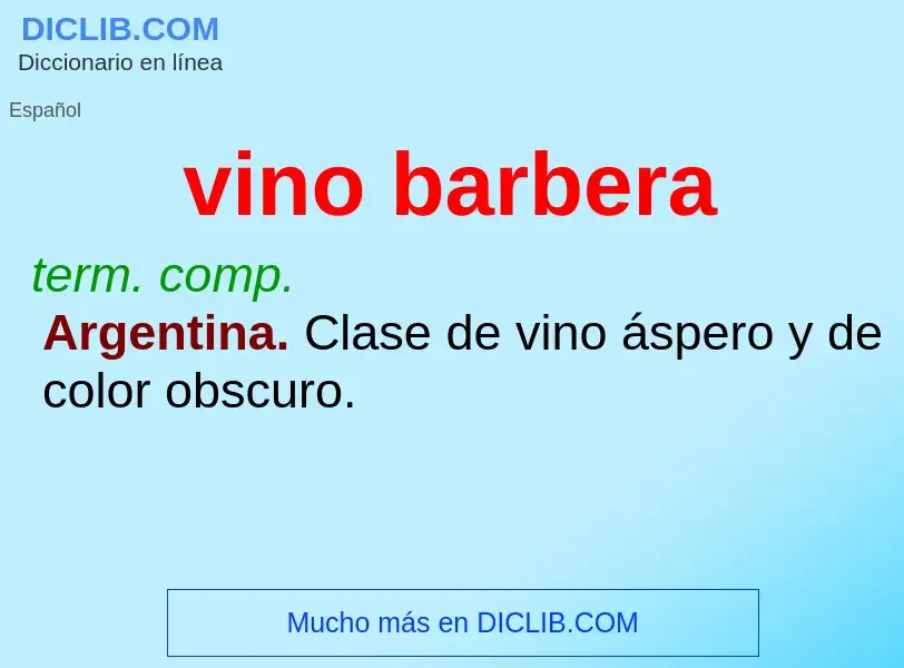 Wat is vino barbera - definition