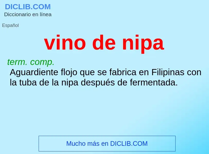 Wat is vino de nipa - definition