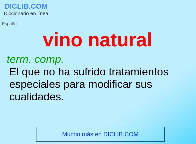 What is vino natural - meaning and definition