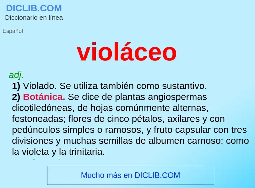 What is violáceo - definition