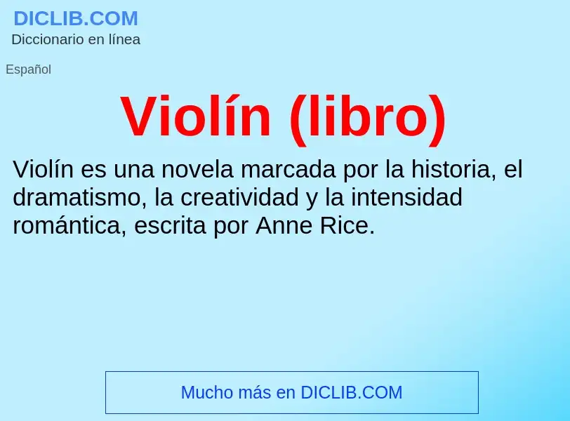 ¿Qué es Violín (libro)? - significado y definición