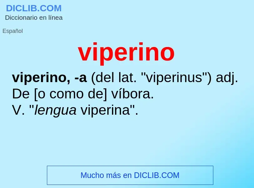 ¿Qué es viperino? - significado y definición