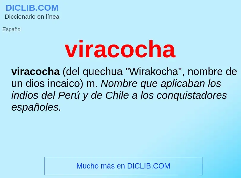 ¿Qué es viracocha? - significado y definición