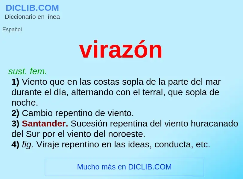 ¿Qué es virazón? - significado y definición