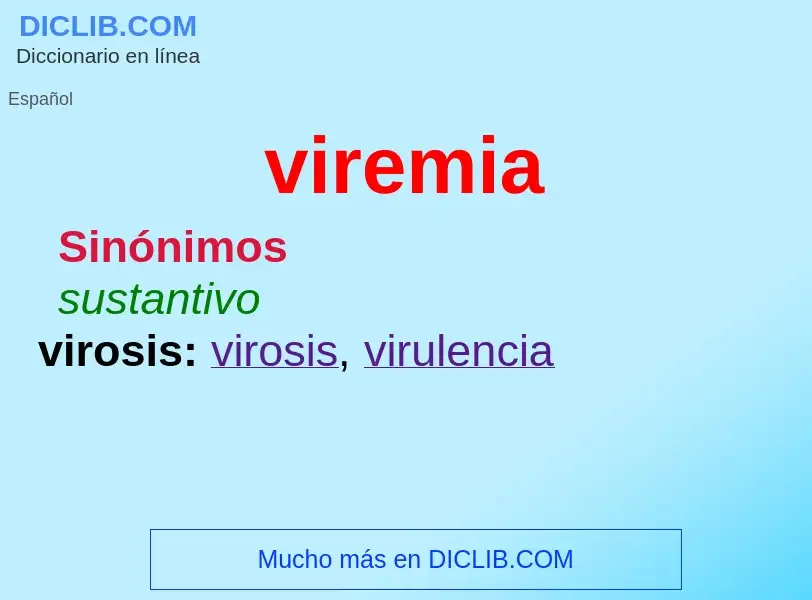 ¿Qué es viremia? - significado y definición