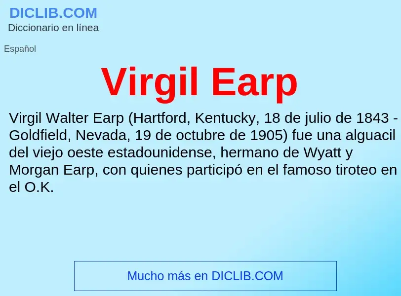 ¿Qué es Virgil Earp? - significado y definición