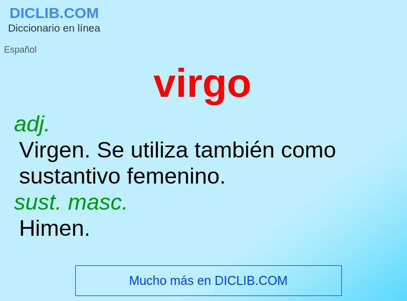 ¿Qué es virgo? - significado y definición