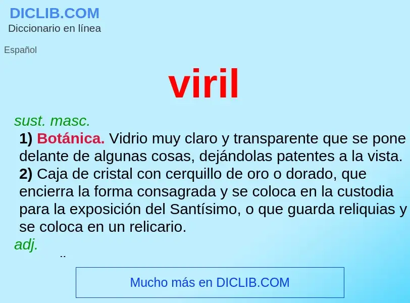 What is viril - meaning and definition