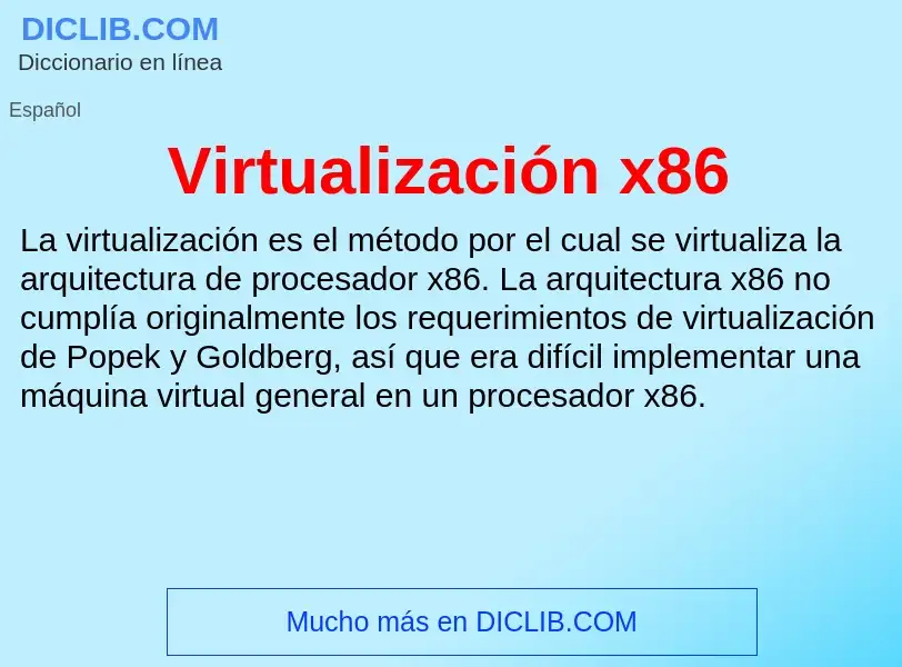 O que é Virtualización x86 - definição, significado, conceito