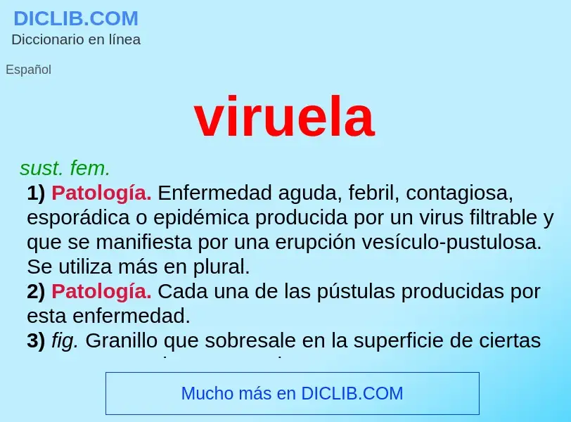 What is viruela - definition