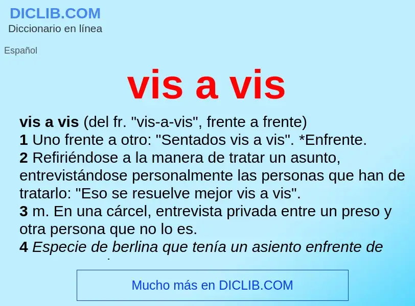 ¿Qué es vis a vis? - significado y definición