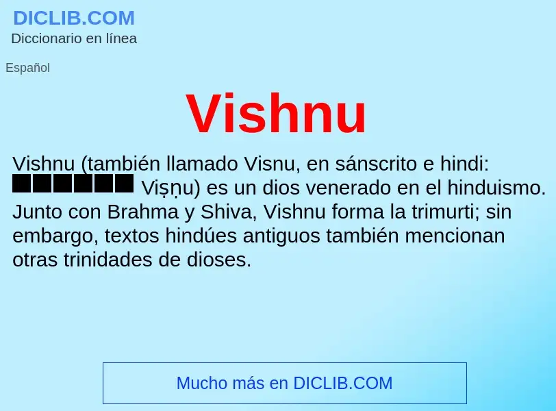 ¿Qué es Vishnu? - significado y definición