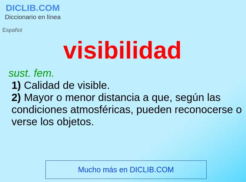 Что такое visibilidad - определение