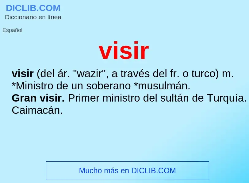 ¿Qué es visir? - significado y definición