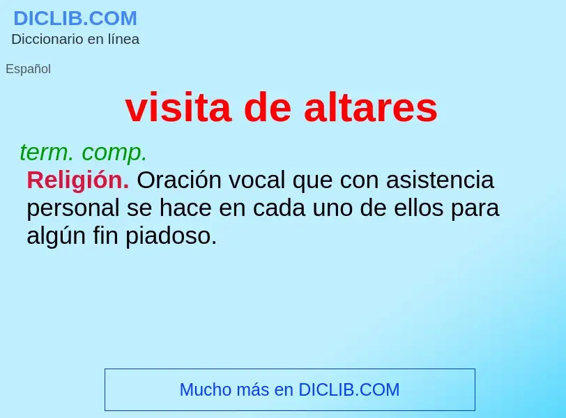 What is visita de altares - definition