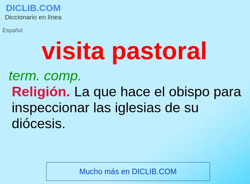 What is visita pastoral - definition