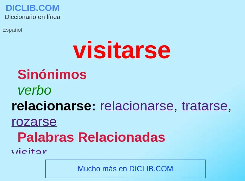 What is visitarse - definition