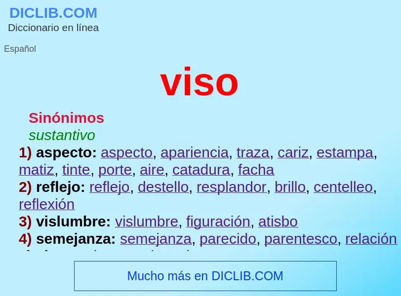 ¿Qué es viso? - significado y definición