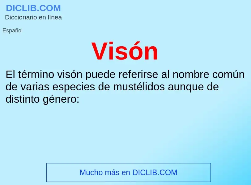 ¿Qué es Visón? - significado y definición