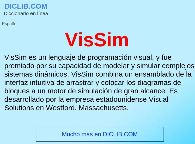 ¿Qué es VisSim? - significado y definición