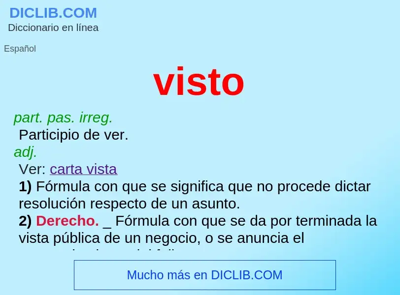 What is visto - definition