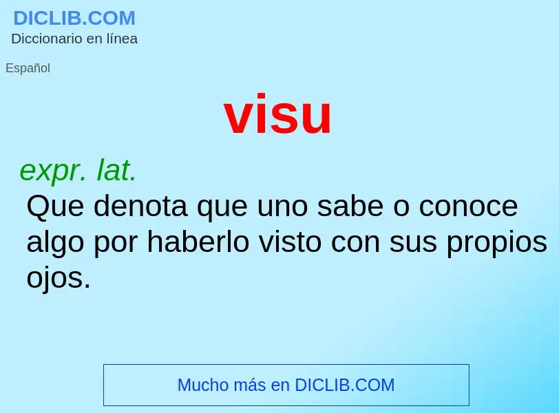 ¿Qué es visu? - significado y definición