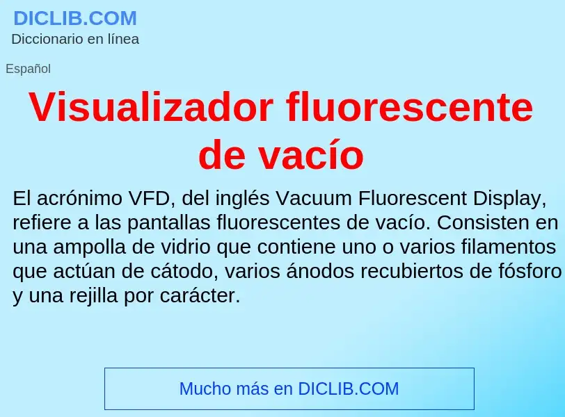 Что такое Visualizador fluorescente de vacío - определение