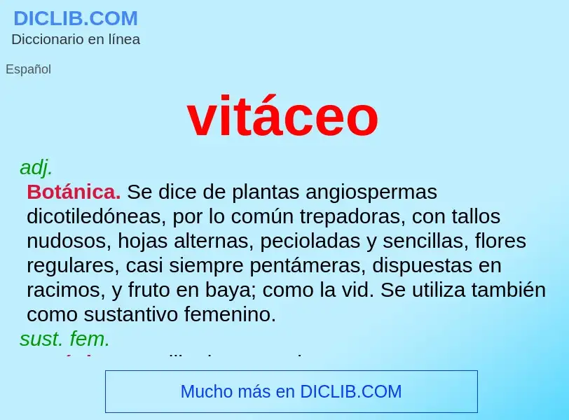 ¿Qué es vitáceo? - significado y definición