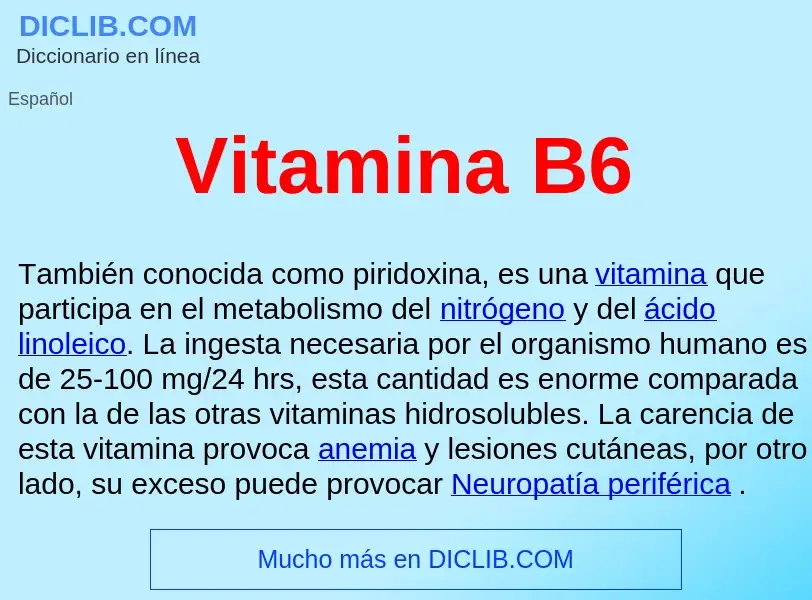 Что такое Vitamina B6  - определение