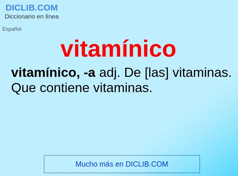 Что такое vitamínico - определение