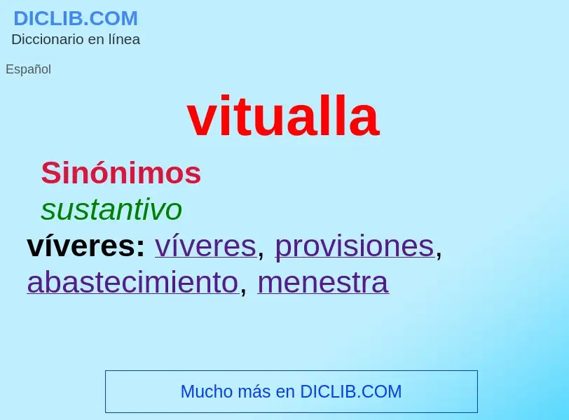 ¿Qué es vitualla? - significado y definición