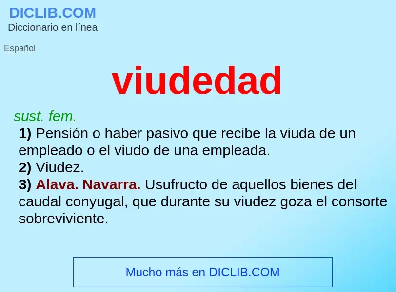 ¿Qué es viudedad? - significado y definición