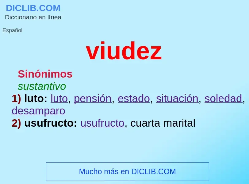 ¿Qué es viudez? - significado y definición