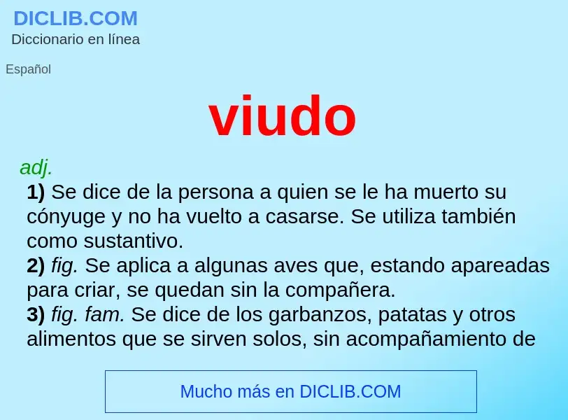 O que é viudo - definição, significado, conceito