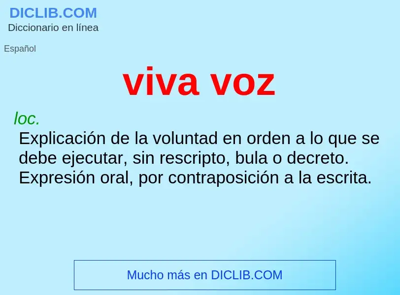 Was ist viva voz - Definition