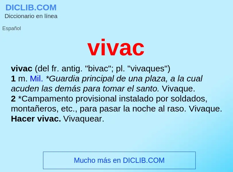 ¿Qué es vivac? - significado y definición