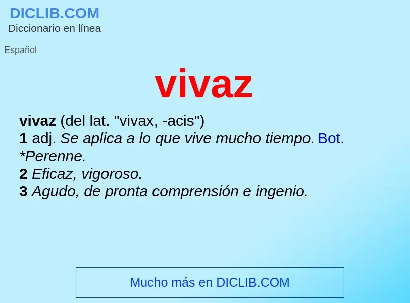 ¿Qué es vivaz? - significado y definición