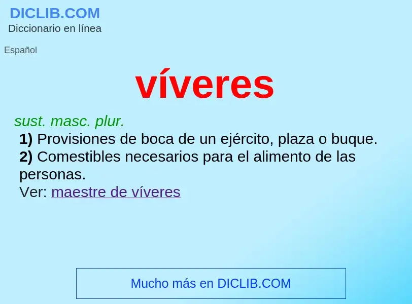 What is víveres - definition